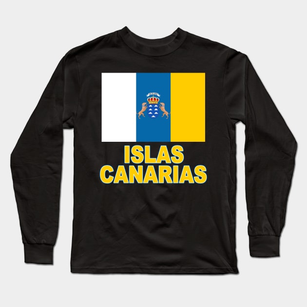 The Pride of the Canary Islands (Islas Canarias in Spanish) Flag Design Long Sleeve T-Shirt by Naves
